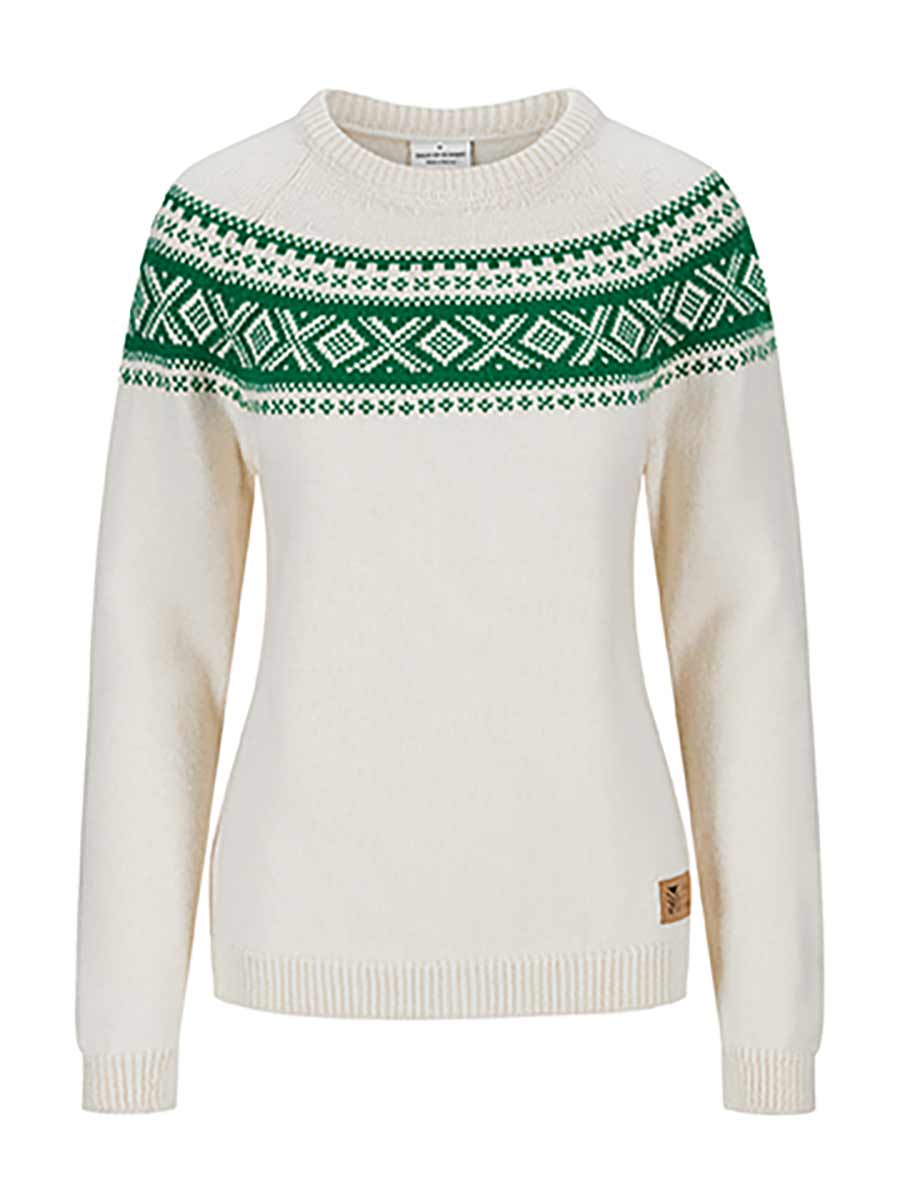 Vagsoy Sweater womens off white/bright green